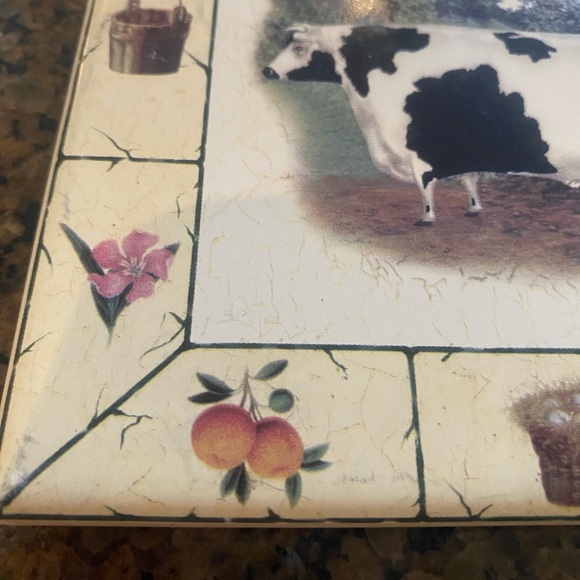 Trivet Vintage Farm Country Animal Fruit 6” - Picture 4 of 10